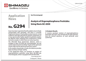 Analysis of Organophosphorus Pesticides Using Nexis GC-2030