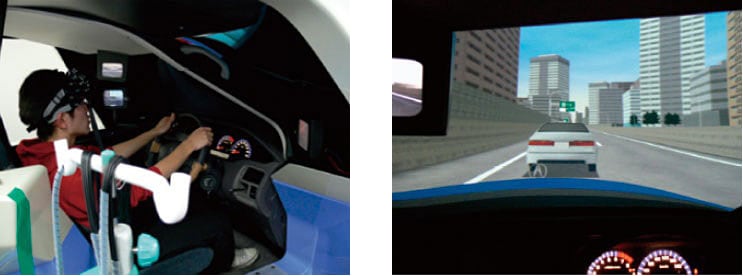 Brain function measurement region and evaluation scenes using the driving simulator