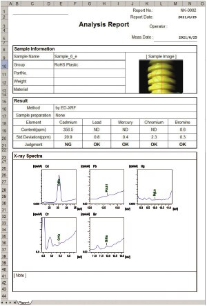 RoHS Screening Report in Excel Format