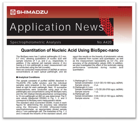 Quantitation of Nucleic Acid Using BioSpec-nano