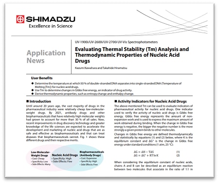 Evaluating Thermal Stability (Tm) Analysis and Thermodynamic Properties of Nucleic Acid Drugs