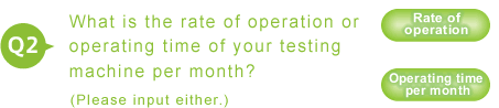 Q2：What is the rate of operation or operating time of your testing machine per month?(Please input either.)
