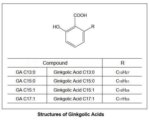 Structures of Ginkgolic Acids