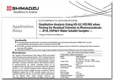 Residual Solvents Analysis in Pharmaceuticals in Accordance with ICH Q3C (R8) Guideline — USP467: Water-Soluble Samples —