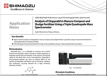 Analysis of Clopyralid in Manure Compost and Sludge Fertilizer Using a Triple Quadrupole Mass Spectrometer