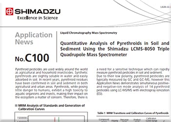 Quantitative  Analysis  of  Pyrethroids  in  Soil  and  Sediment  Using  the  Shimadzu  LCMS-8050  Triple  Quadrupole Mass Spectrometer