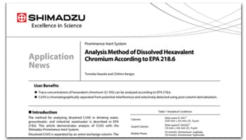 Analysis Method of Dissolved Hexavalent Chromium According to EPA 218.6