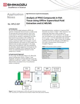 Analysis of PFAS Compounds in Fish Tissue Using Offline Supercritical Fluid Extraction and LC-MS/MS