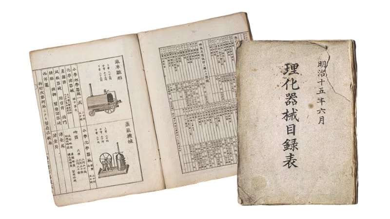 The “Science Equipment Catalog List” lists the physical instruments needed for science education at the time.