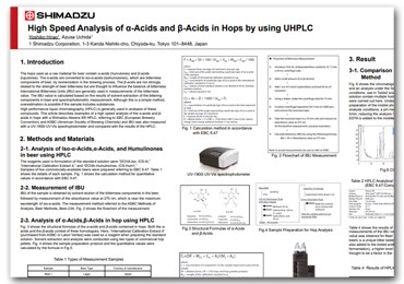 High Speed Analysis of α-Acids and β-Acids in Hops by Using UHPLC