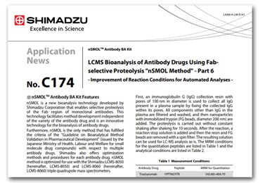 LC-MS Bioanalysis of Antibody Drugs Using Fab-Selective Proteolysis nSMOL - Part 6 - Improvement of Reaction Conditions for Automated Analyses -