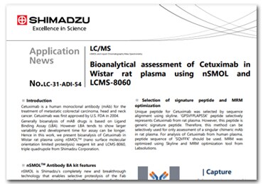 Bioanalytical Assessment of Cetuximab in Wistar Rat Plasma Using nSMOL and LCMS-8060