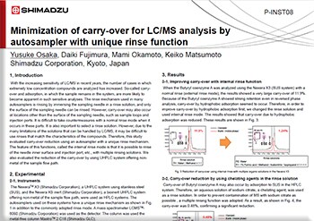 Minimization of carry-over for LC/MS analysis by autosampler with unique rinse function
