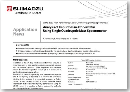 Analysis of Impurities in Atorvastatin  Using Single Quadrupole Mass Spectrometer