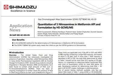 Quantitation of 5 Nitrosamines in Metformin API and Formulation by HS-GCMS/MS