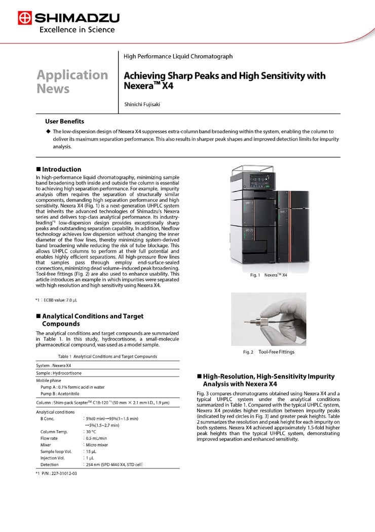 Achieving Sharp Peaks and High Sensitivity with Nexera X4