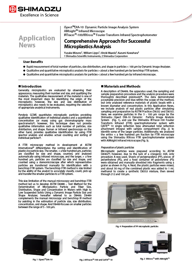 Analysis of Microplastics Using AIRsight Infrared/Raman Microscope