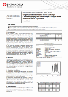Oligonucleotides Analysis by Ion Exchange Chromatography and Effects of pH Changes in the Mobile Phase on Separation