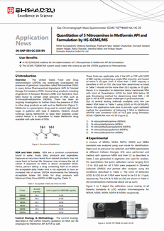 Quantitation of 5 Nitrosamines in Metformin API and Formulation by HS-GCMS/MS
