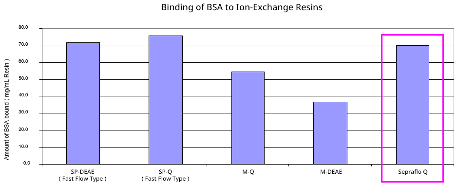 Binding of BSA to Ion-Exchange Regins