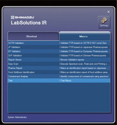 Fig. 5 Macro Programs Registered in LabSolutions IR Launcher