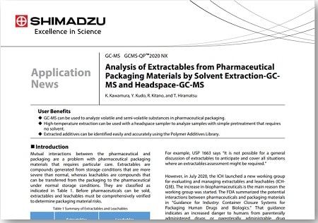 Analysis of Extractables from Pharmaceutical Packaging Materials by Solvent Extraction-GCMS and Headspace-GC-MS 