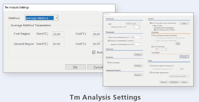 Tm Analysis Settings