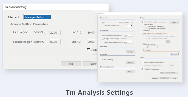 Tm Analysis Settings