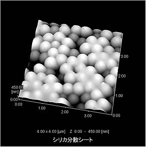 Observation of Green-sheet dispersed with silica spheres