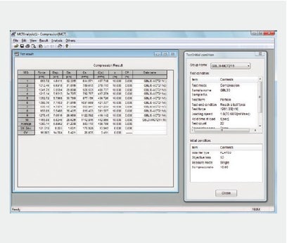 Display of Test Force, Displacement, and Strength