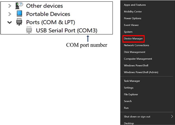 COM port number