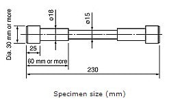 Specimen dimensions for use with grips for shouldered-rod specimens