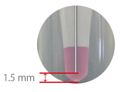 Example of minimum sampling volumes