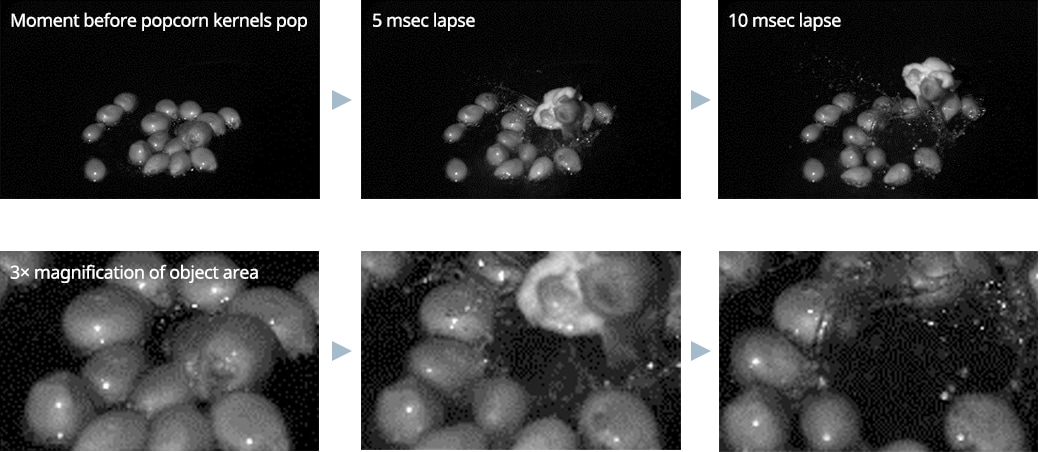 Moment before popcorn kernels pop