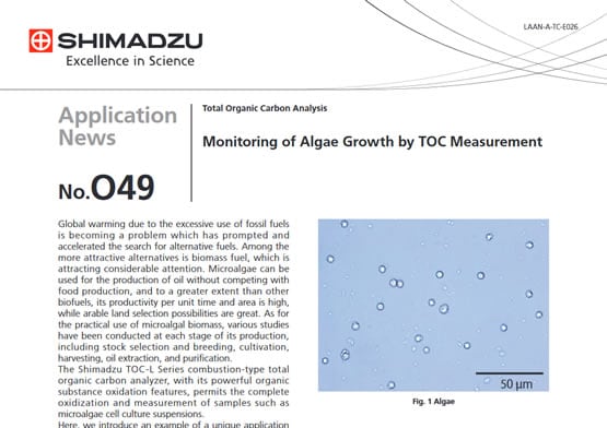 Monitoring of Algae Growth by TOC Measurement