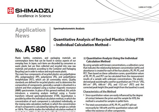 Quantitative Analysis of Recycled Plastics Using FTIR – Individual Calculation Method –