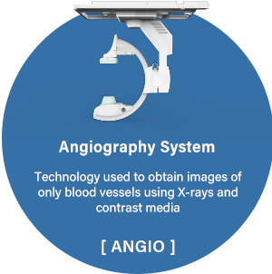 Angiography System:Technology used to obtain images of only blood vessels using X-rays and contrast media[ANGIO]