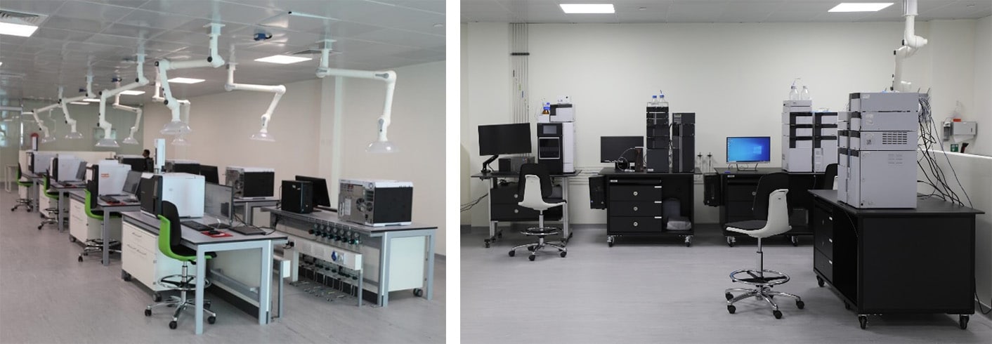 Photo: Lab with our company analytical instruments such as chromatograph, mass spectrometer and optical analyzer