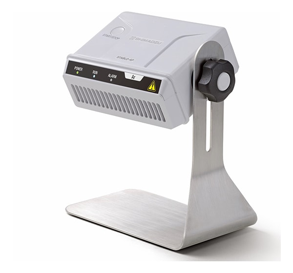 Product photo: STABLO-AP-Ar Corona Discharge-Type Ionizer that can Eliminate Static Charges in Argon Gas Environments (Shown with Dedicated Stand)