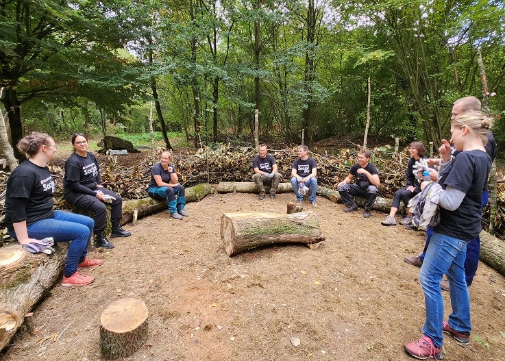 Forest sofas with a backrest of branches.