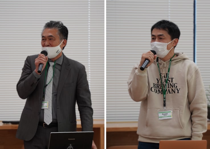 Shigehiro Suzuki, president of Ise Kadoya Brewery and Shiro Yamada, president of Far Yeast Brewing.