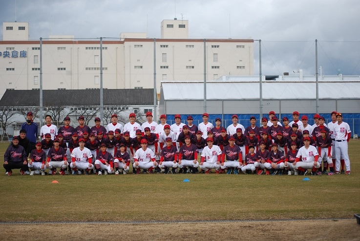 野球教室での集合写真