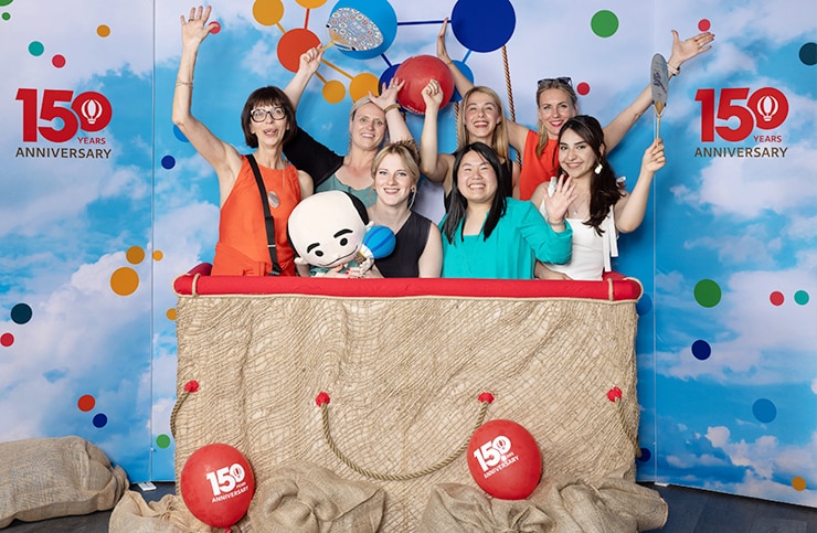 Special photo booth constructed in the boat was very popular