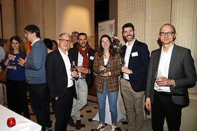 Party attendees enjoyed food and a live harp performance