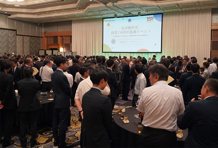 At the party, a drone show generated a rousing reaction from attendees.