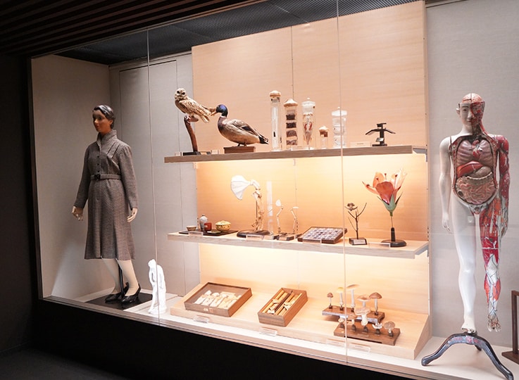 Far left: A Shimadzu mannequin produced in 1929, currently on display at the museum