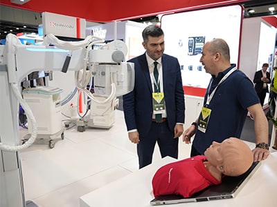 Inside the Shimadzu booth