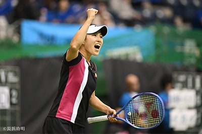 Doubles: Hiroko Kuwata (left) and Nagisa Suzuki