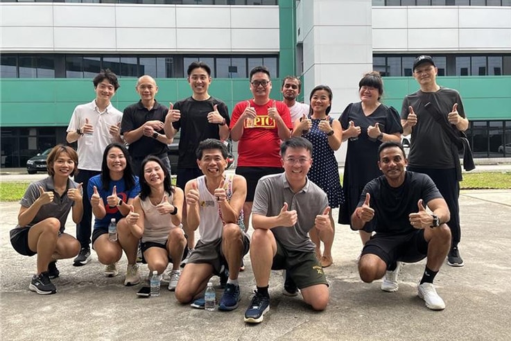 Jogging event at Shimadzu (Asia Pacific) Pte. Ltd. in Singapore