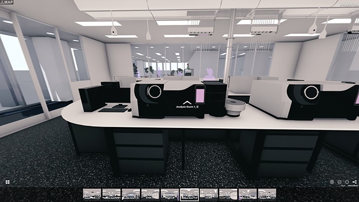 Shimadzu Rika presented a proposal for the Innovation Campus layout using 360-degree virtual content